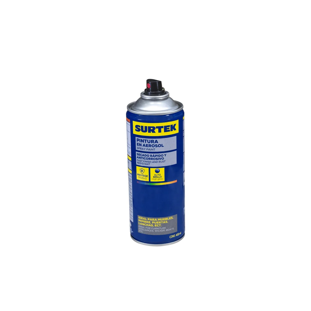 Pintura en aerosol 400 ml color blanco brillante surtek