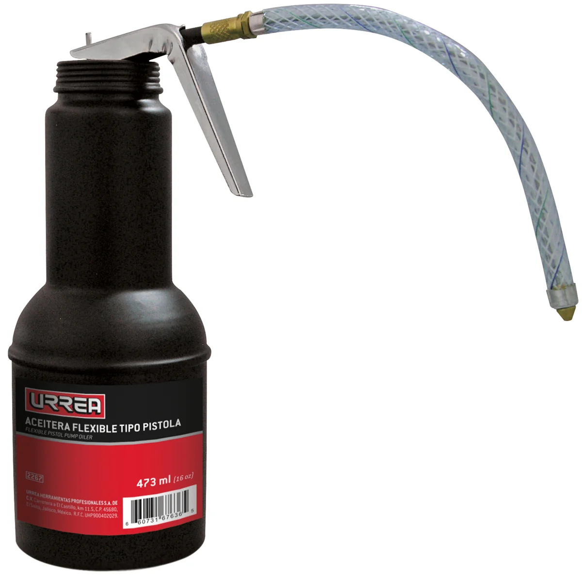 Aceitera flexible tipo pistola de 473 ml urrea