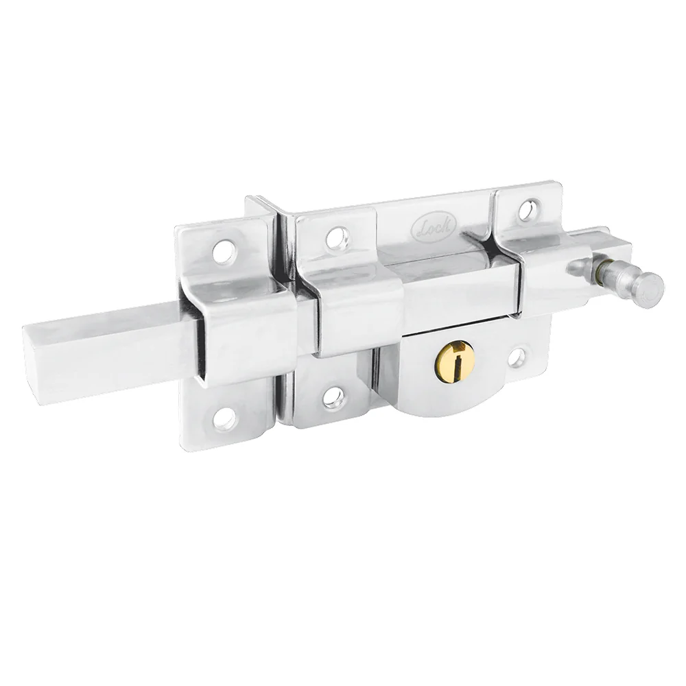 Cerradura de barra fija función izquierda, cromo brillante, llave estándar, blíster lock