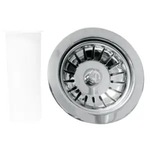 Fregadero ¶ contracanasta acero inox y pp con tubo ceja de 10 cm