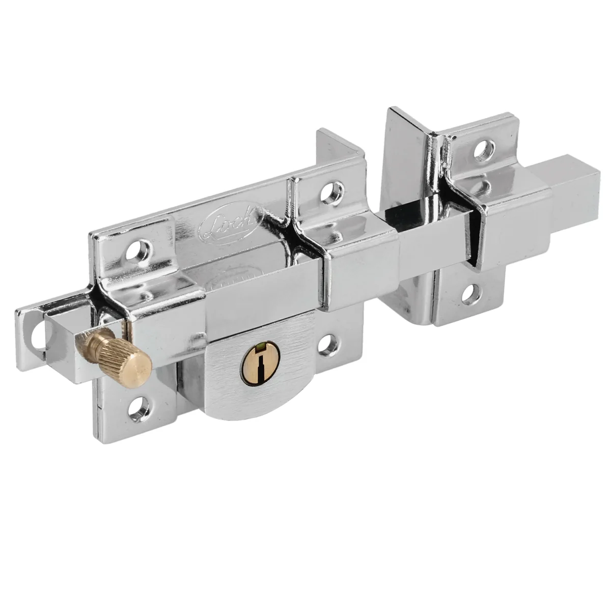 Cerradura de barra fija función derecha, cromo brillante, llave estándar, en caja lock