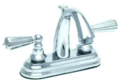 Mezcladora p/lavabo 4pulg cuello y cubierta acero inox maneral estrell