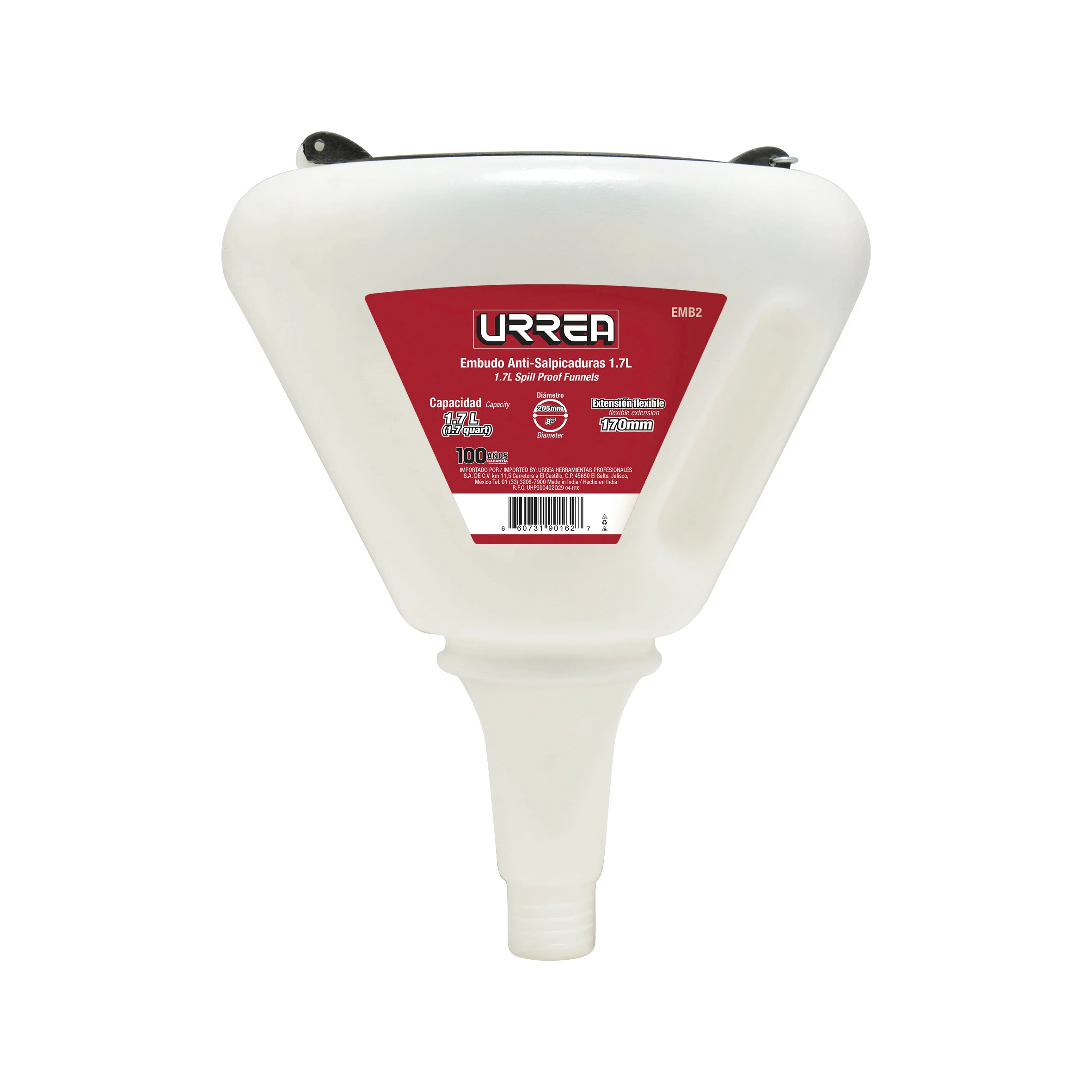 Embudo anti-salpicaduras de polipropileno 1.7 lt urrea