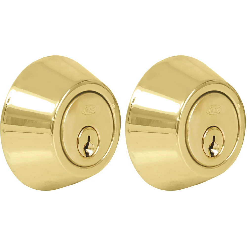 Cerrojo residencial función doble, latón brillante, llave estándar, blíster lock
