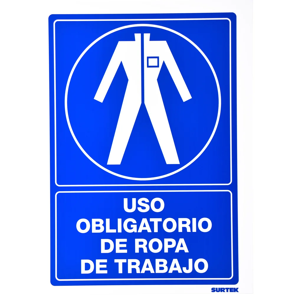 Señal "uso obligatorio de ropa de trabajo" surtek
