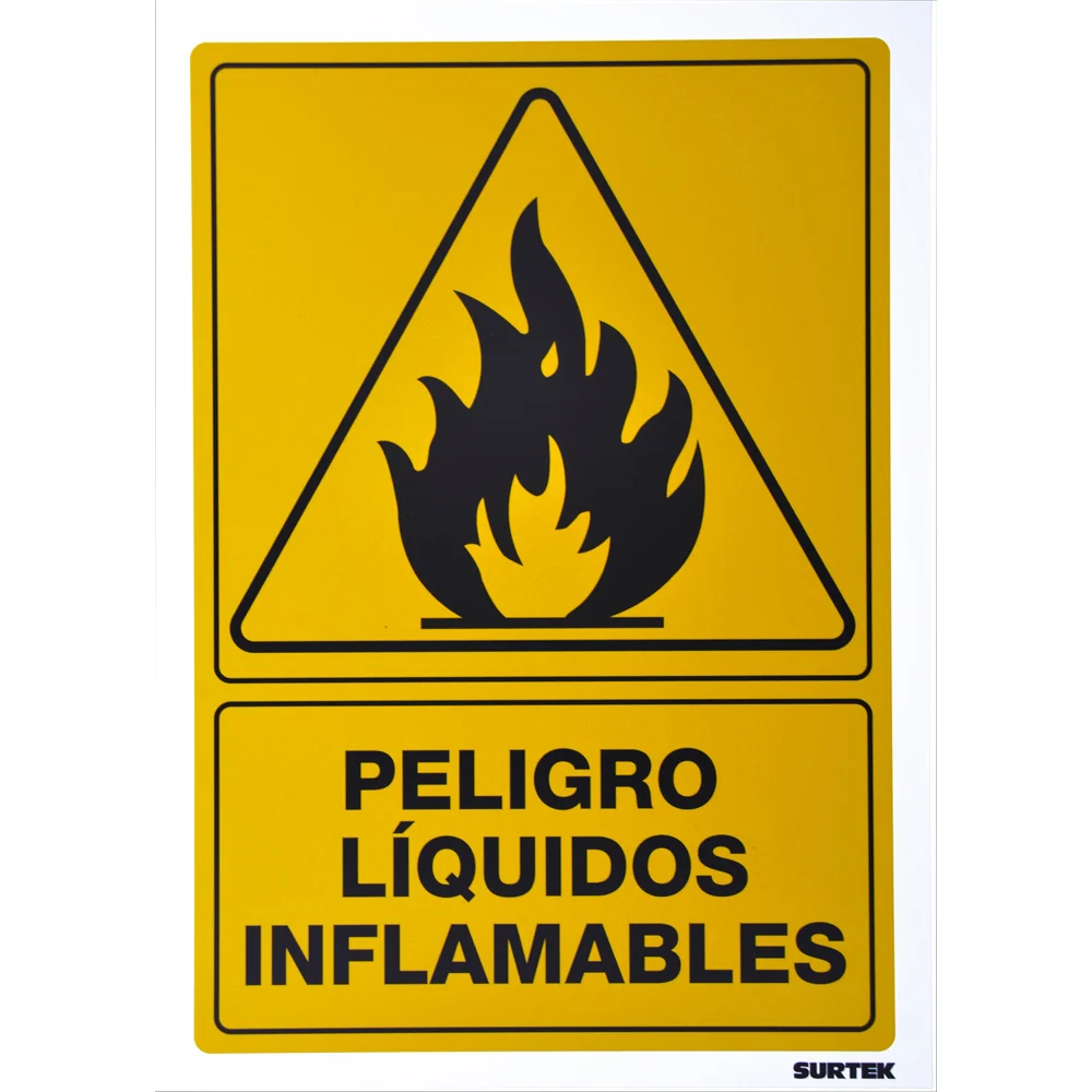 Señal "peligro líquidos inflamables" surtek