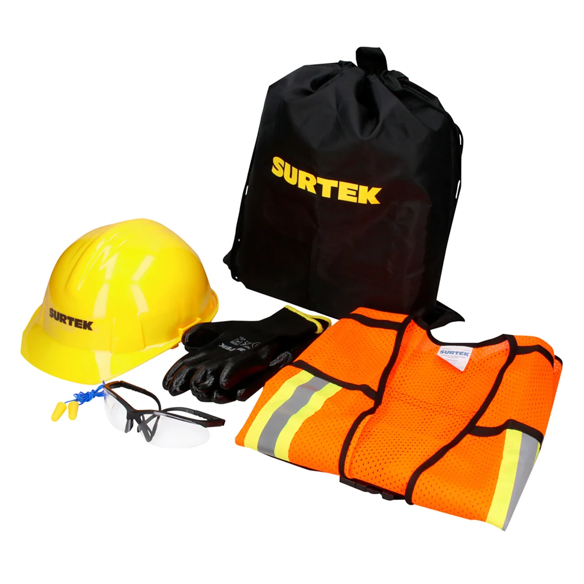 Juego de equipo de protección personal naranja m, 6 piezas surtek