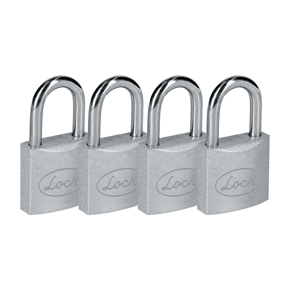 Juego de candados de acero largos 38 mm, llave estándar, 4 piezas lock