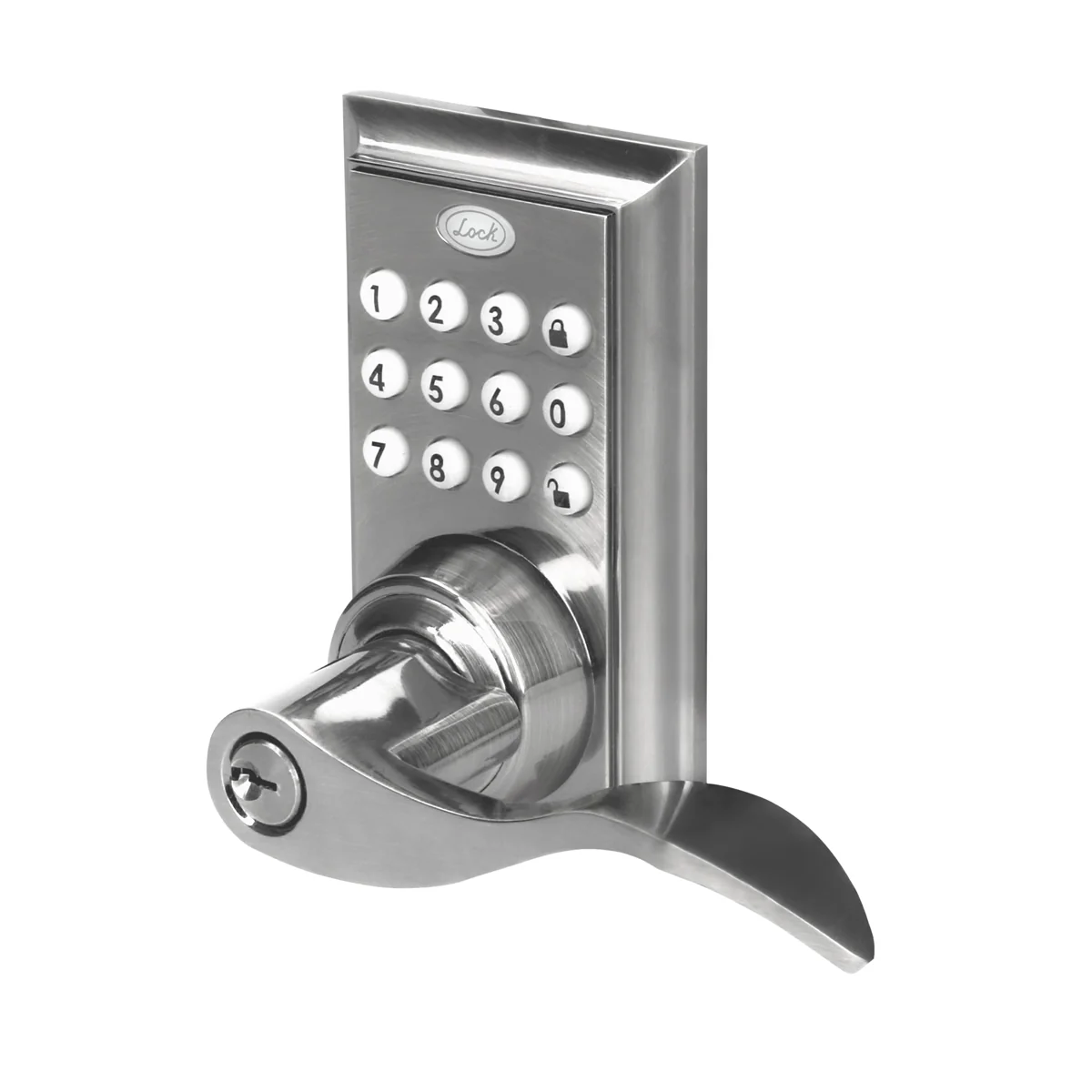 Cerradura digital tipo botón con manija, llave estándar lock