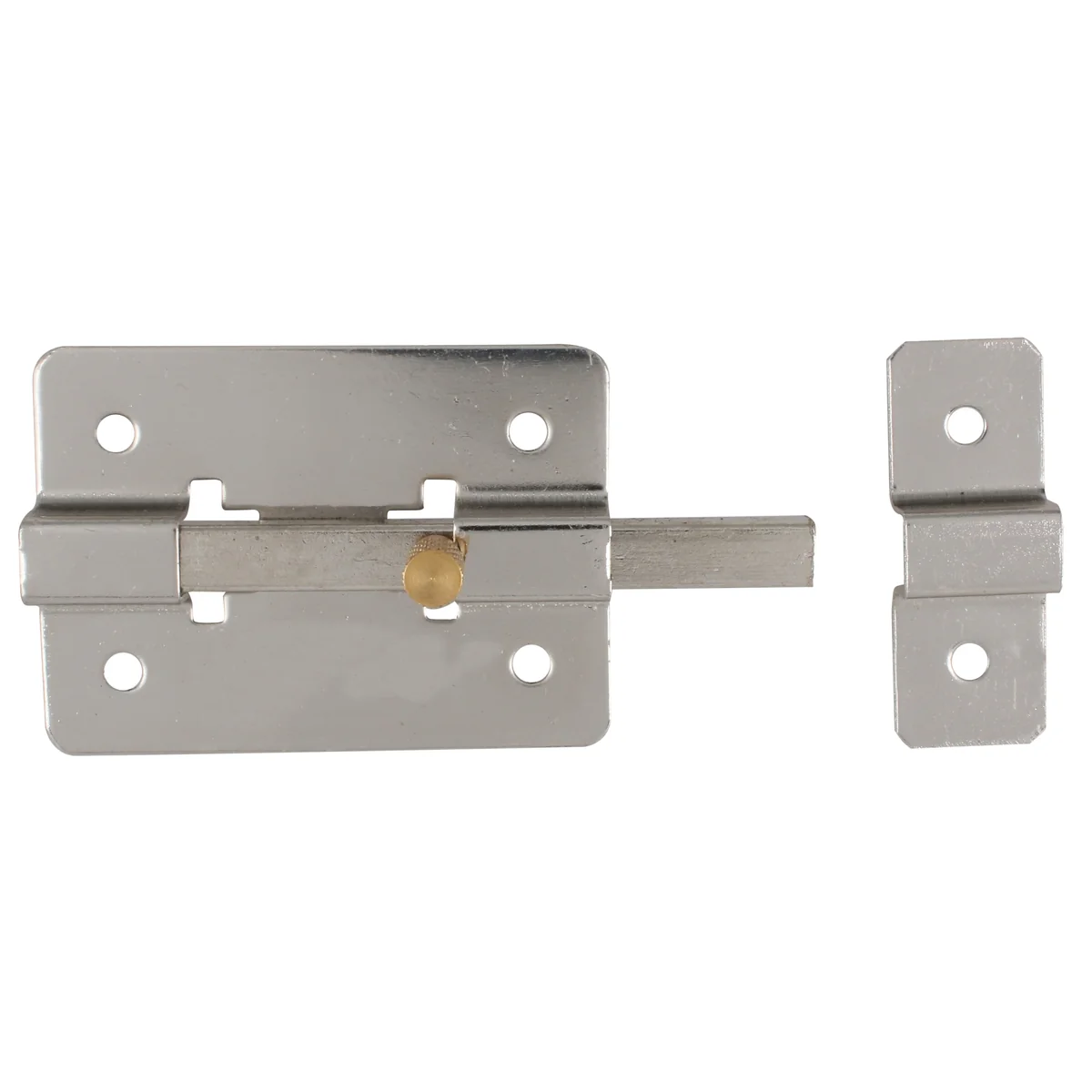 Pasador de sobreponer de barra cromo brillante 12 cm lock
