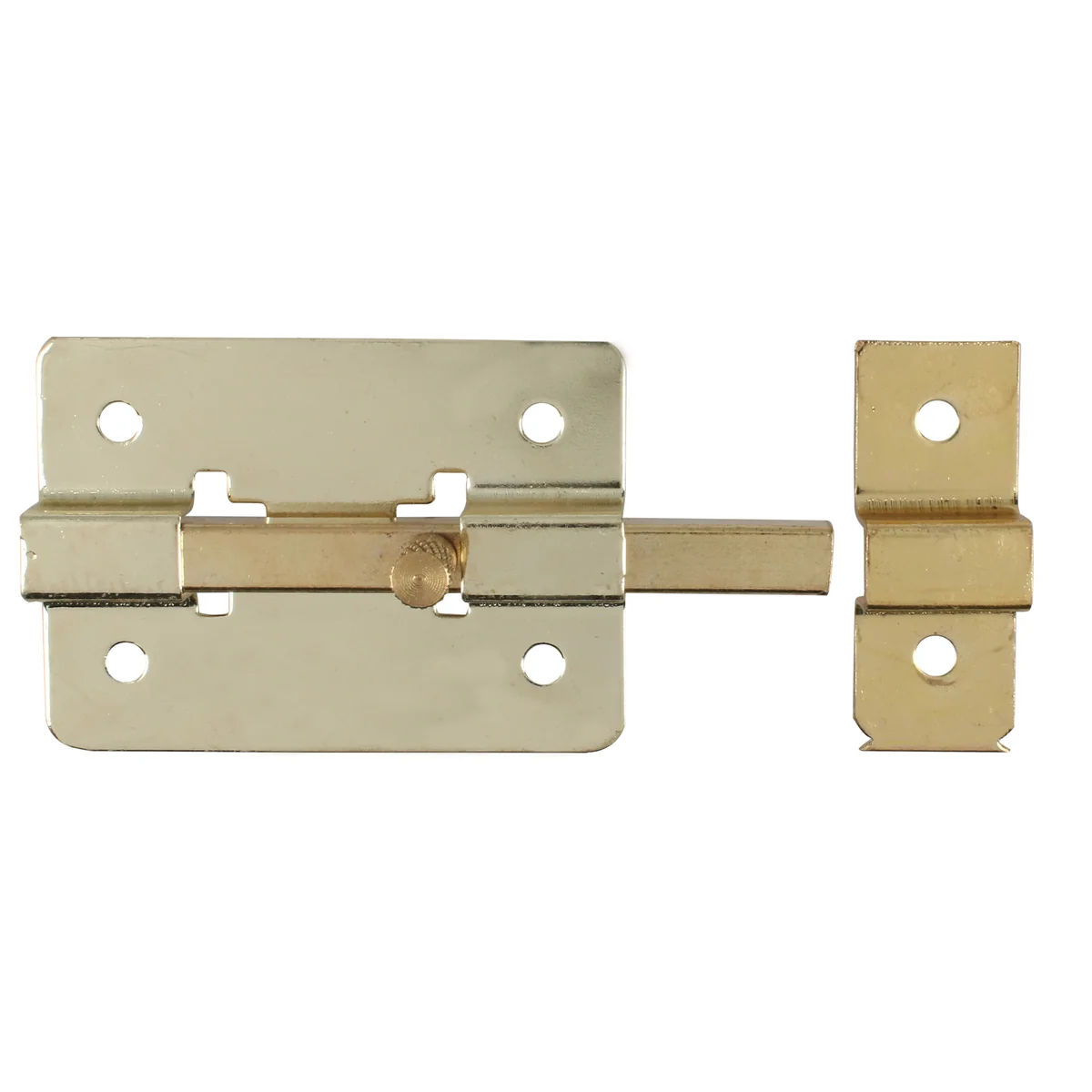 Pasador de sobreponer de barra latón brillante 8 cm lock