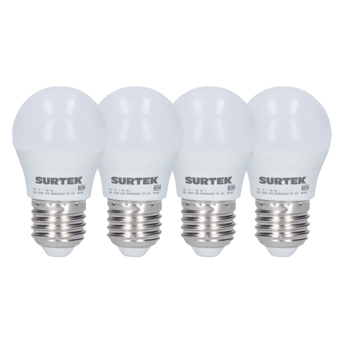 Paquete de 4 lámparas de led tipo bulbo a19, 14 w luz de día surtek