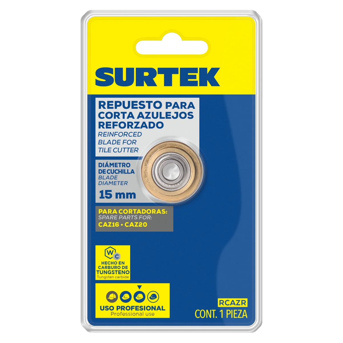 Repuesto de cuchilla para corta azulejos 15 mm caz16, caz20 surtek