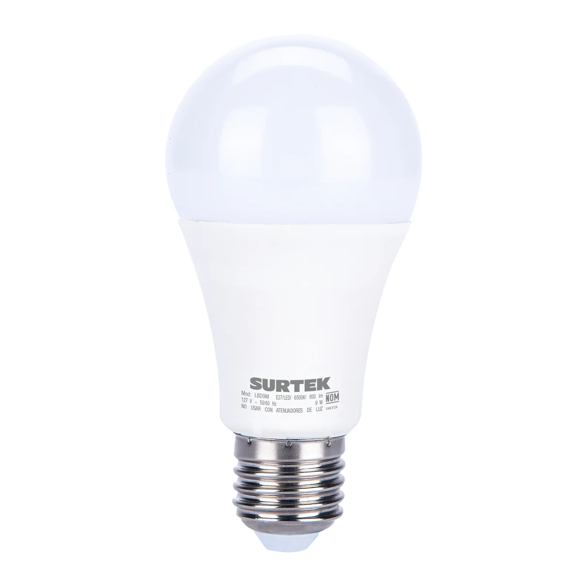 Lámpara de led tipo bulbo a19, 9 w luz de día con sensor de movimiento surtek