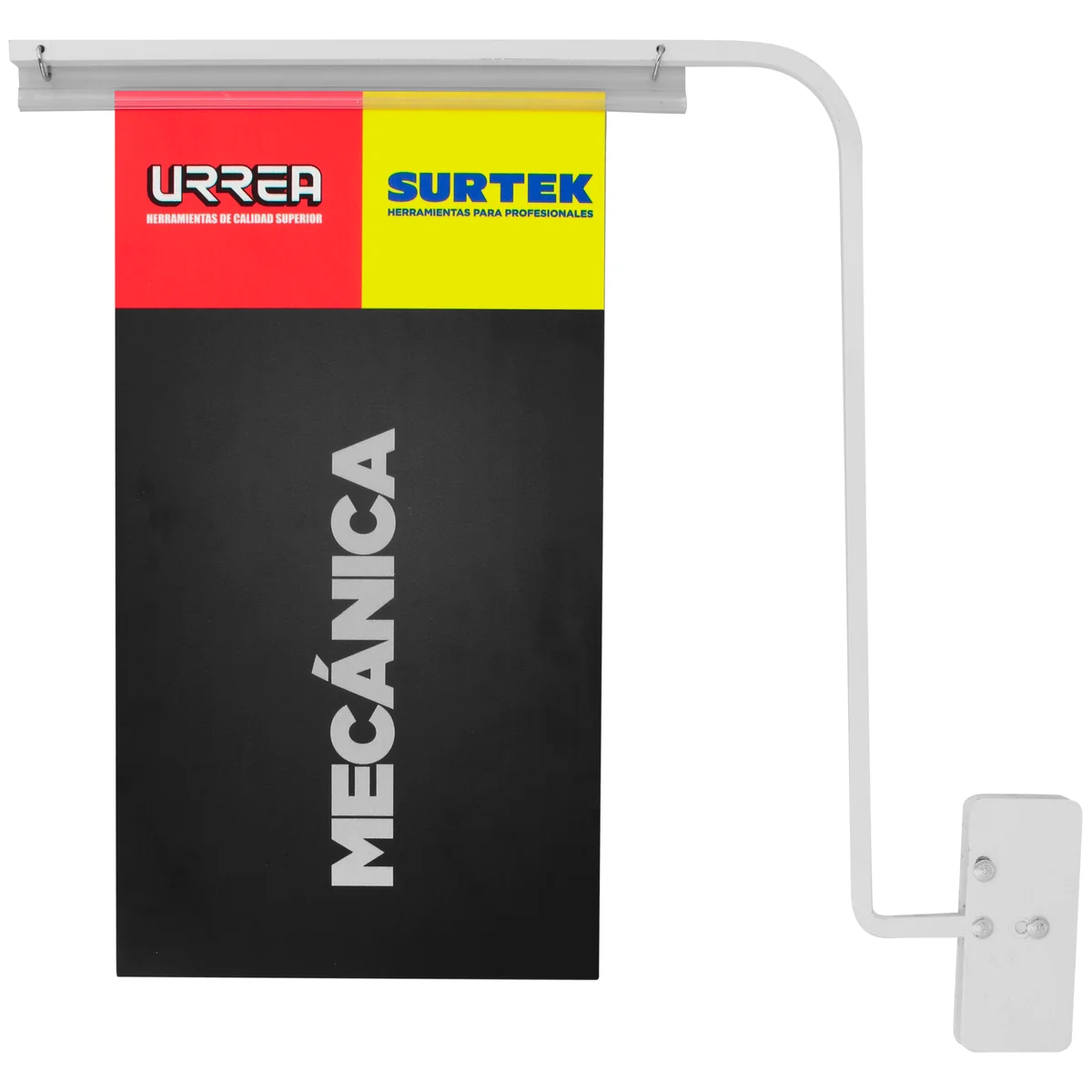 Base magnética para pescante de pasillo en góndola color blanco urrea