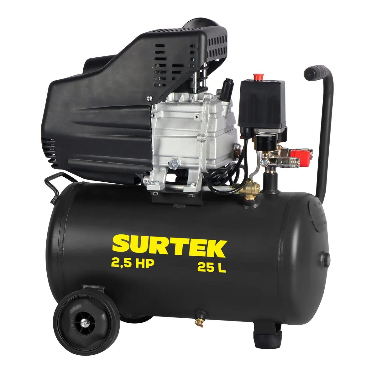 Compresor de aire eléctrico lubricado 25 lt 2.5 hp, 120 v surtek