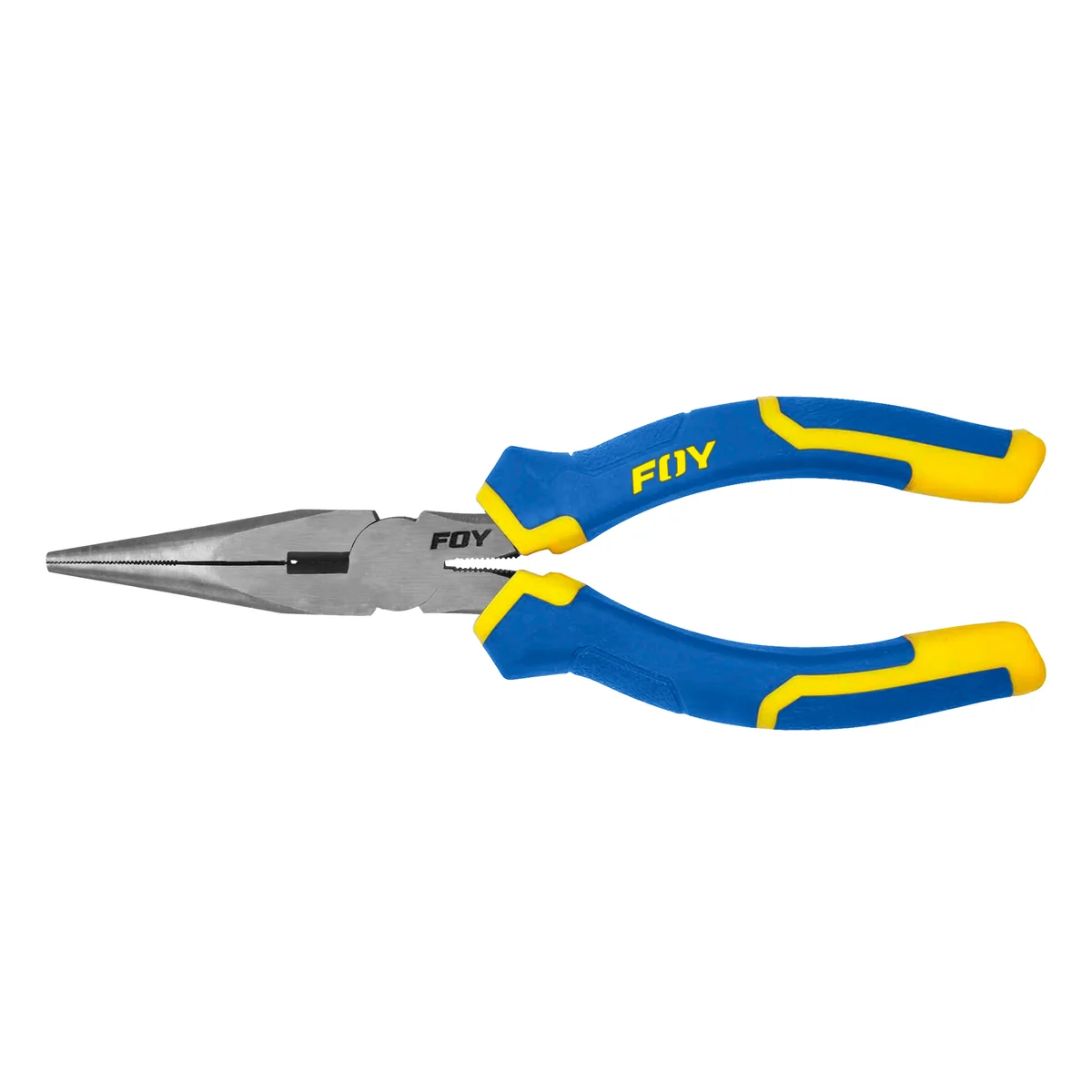 Pinza para electricista con mango bimaterial punta larga de 6" foy