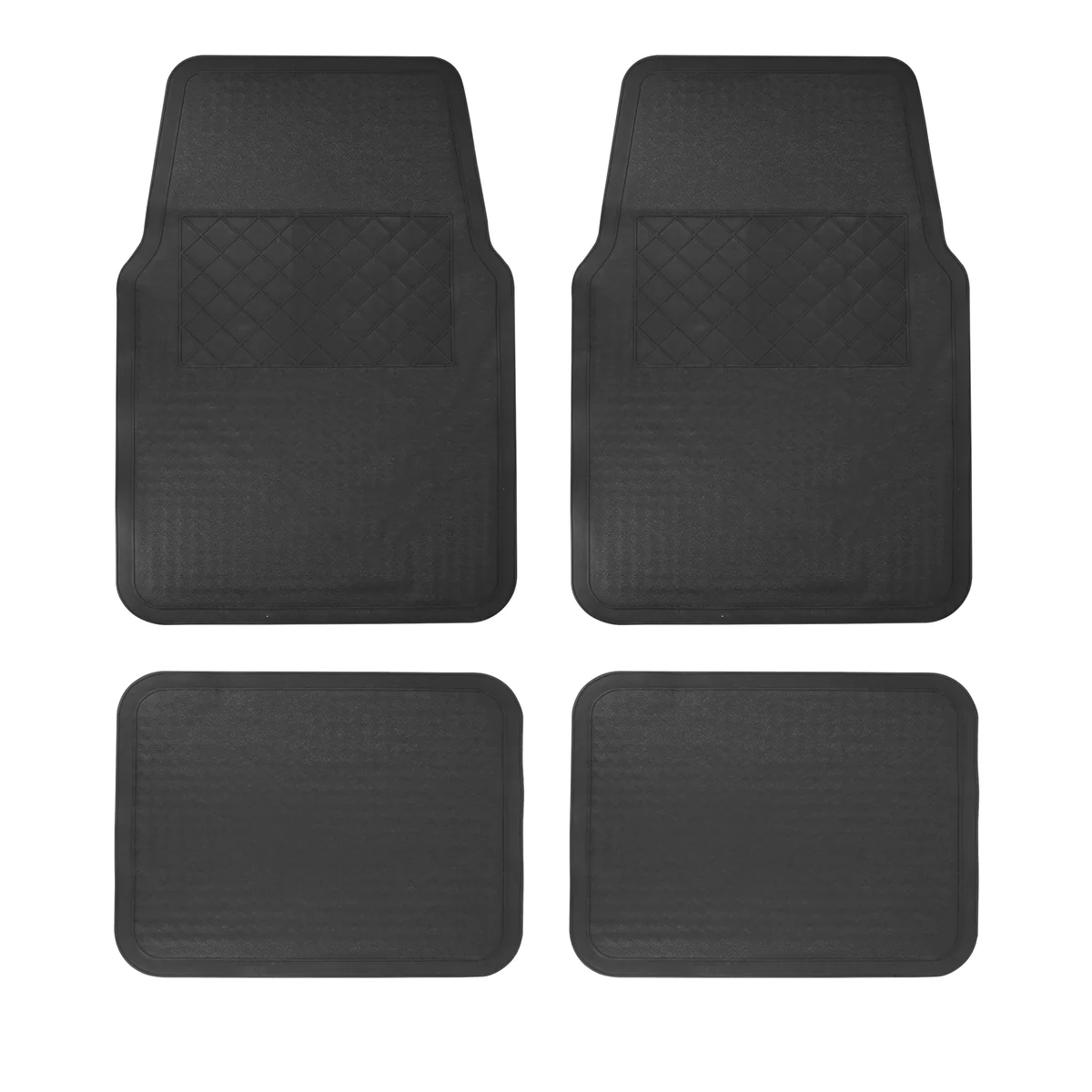 Juego de tapetes para auto, 4 piezas, color negro foy