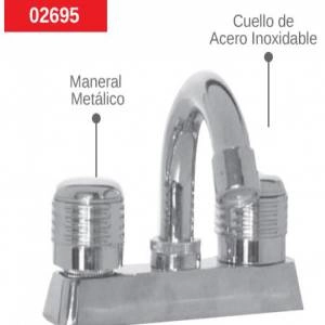 Mezcladora p/lavabo 4pulg pulgarespulg cuerpo laton maneral cilindro metalico