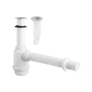 Bano¶ cespol pvc 1-1/4pulg cubierta ac.inox bote gde ext rigido 25 cm