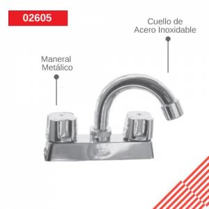 Mezcladora p/lavado 4pulg acero inox maneral estrella