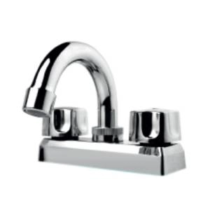 Mezcladora p/lavabo 4pulg cuello curvo, cierre 1/4 de vuelta
