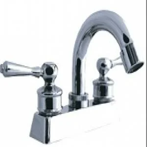 Mezcladora p/lavabo 4pulg cromo cubierta abs maneral palanca