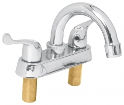 Mezcladora p/lavabo 4pulg c/manerales palanca, curvo,