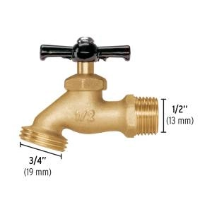 Nariz llave de laton 1/2pulg rosca p/manguera 130 grs blister