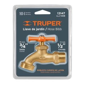 Nariz llave de laton 1/2pulg rosca p/manguera 160 grs 13147