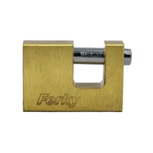 Candado de laton para cortina 70 mm antipalanca blister