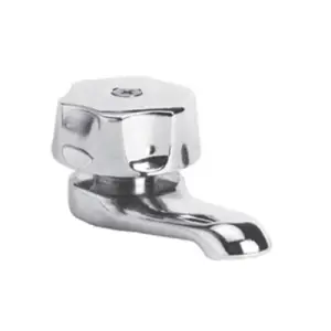 Llave individual p/lavabo, abs, maneral estrella metalico