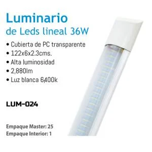 Elec tubo led 36 w con base