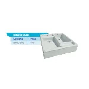 Lavadero tallador chico 52x52 cm c/tarja de agua