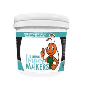 Impermeabilizante acrilico-fibratado 5 a#os rojo gal 4 lts makers