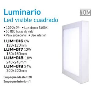 Plafon cuadrado, moderno, 6 w, 6500 k, led, blanco pza.