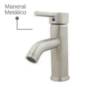 Monomando largo p/lavabo cuerpo acero inox pulgmonrealepulg