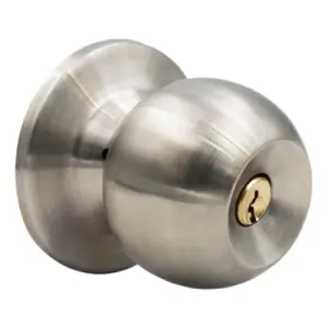 Cerradura pomo tubular entrada c/llave bola acero inox caja