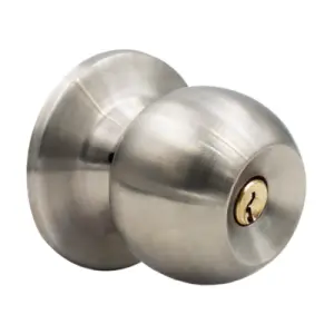 Cerradura pomo cilindrica entrada c/llave bola acero inox caja