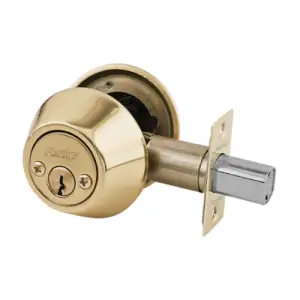 Cerrojo seguridad doble cilindro laton brillante blister