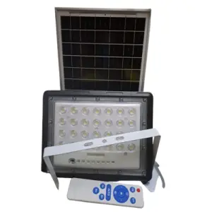 Reflector de led solar con control remoto, panel c/cable 3m 6500k