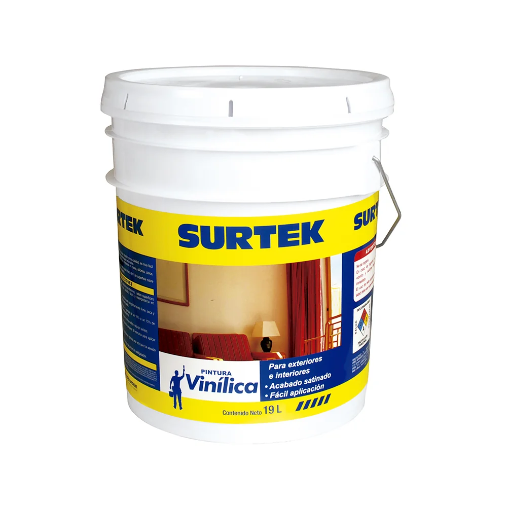 Cubeta de pintura vinílica 19 lt color blanco surtek